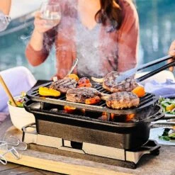 Lodge Sportsman’s Pro Cast Iron Grill™ -BBQ Depot 1 LSPROG Sportsman s Pro Grill Lifestyle 800x800WEB