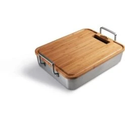 Napoleon Stainless Steel Roasting Pan W/ Bamboo Cutting Board 56033