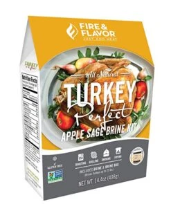 Fire & Flavor Turkey Perfect Brining Kit, Apple Sage,14.4 Oz (408 G)