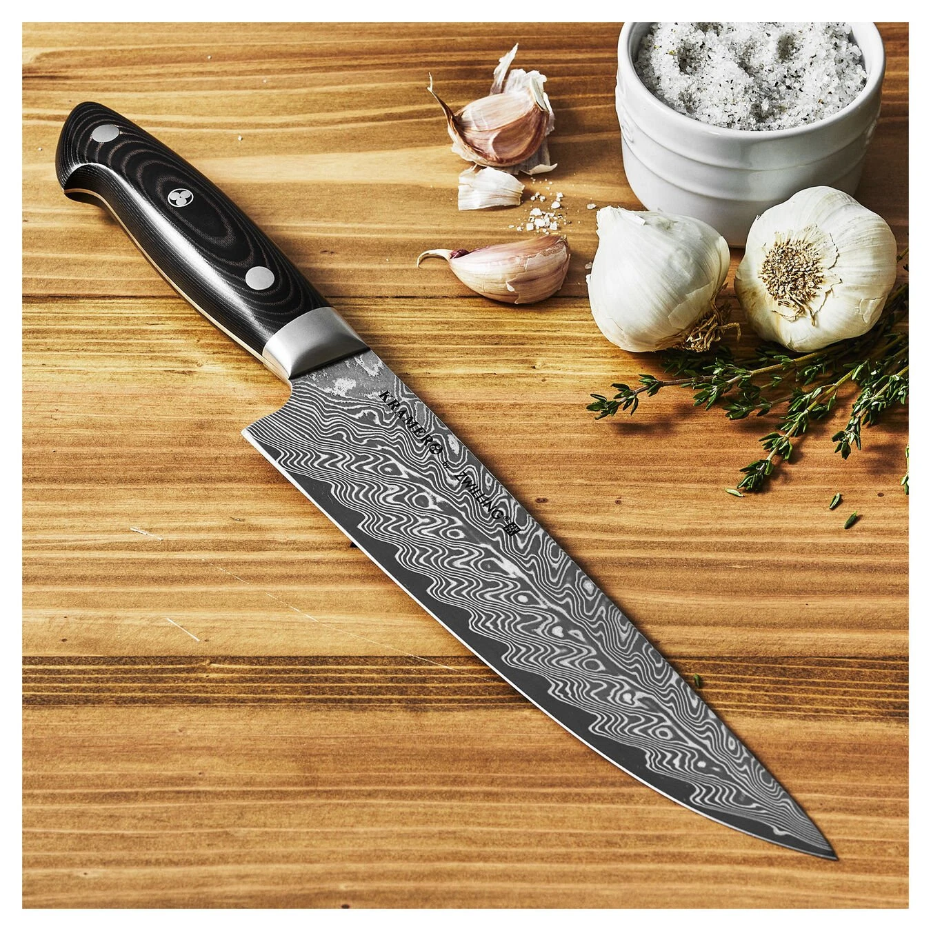 Zwilling Kramer - EUROLINE Stainless Damascus Collection 8" Narrow Chef's Knife 4 Zwilling Kramer - EUROLINE Stainless Damascus Collection 8" Narrow Chef's Knife - Image 4