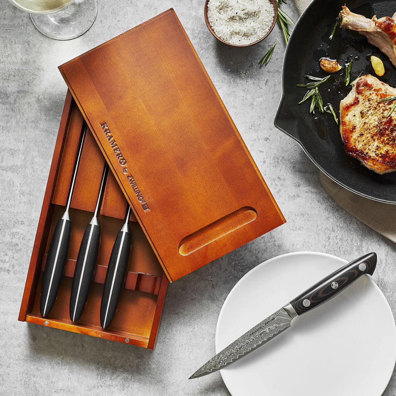 ZWILLING KRAMER - Euroline Stainless Damascus Collection 4-pc, Steak Knife Set 4 ZWILLING KRAMER - Euroline Stainless Damascus Collection 4-pc, Steak Knife Set - Image 4