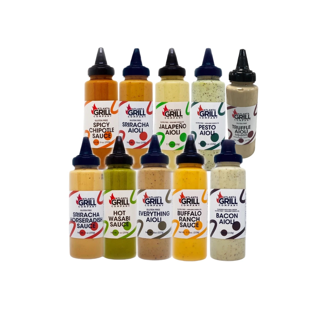 Atlanta Grill Company: Squeeze Bottle Sauce Set (10 Sauces) 1 Atlanta Grill Company: Squeeze Bottle Sauce Set (10 Sauces)