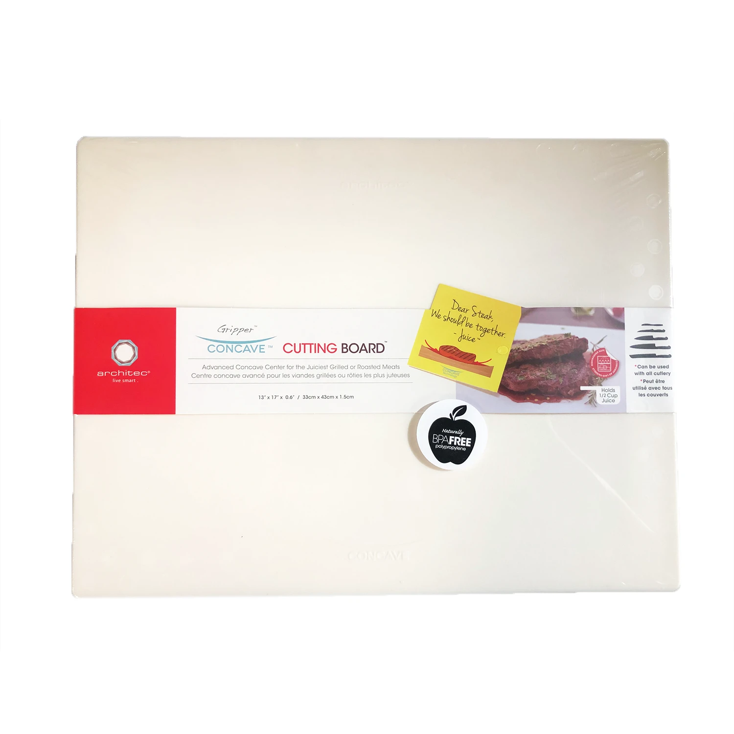 Architec® Rectangular PolyCave 13"x17" Cutting Board 1 Architec® Rectangular PolyCave 13"x17" Cutting Board