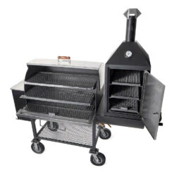 Maverick 2000 Pellet Grill W/ Upright Smoke Box -BBQ Depot maverick 2000 grill open out