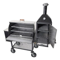 Maverick 2000 Pellet Grill W/ Upright Smoke Box -BBQ Depot maverick 2000 grill open side out